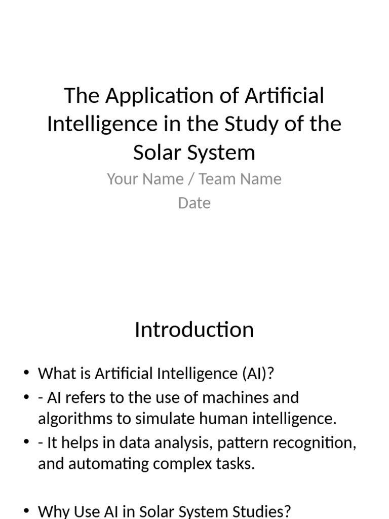 AI in Solar System Exploration | PDF | Intelligence (AI) & Semantics ...