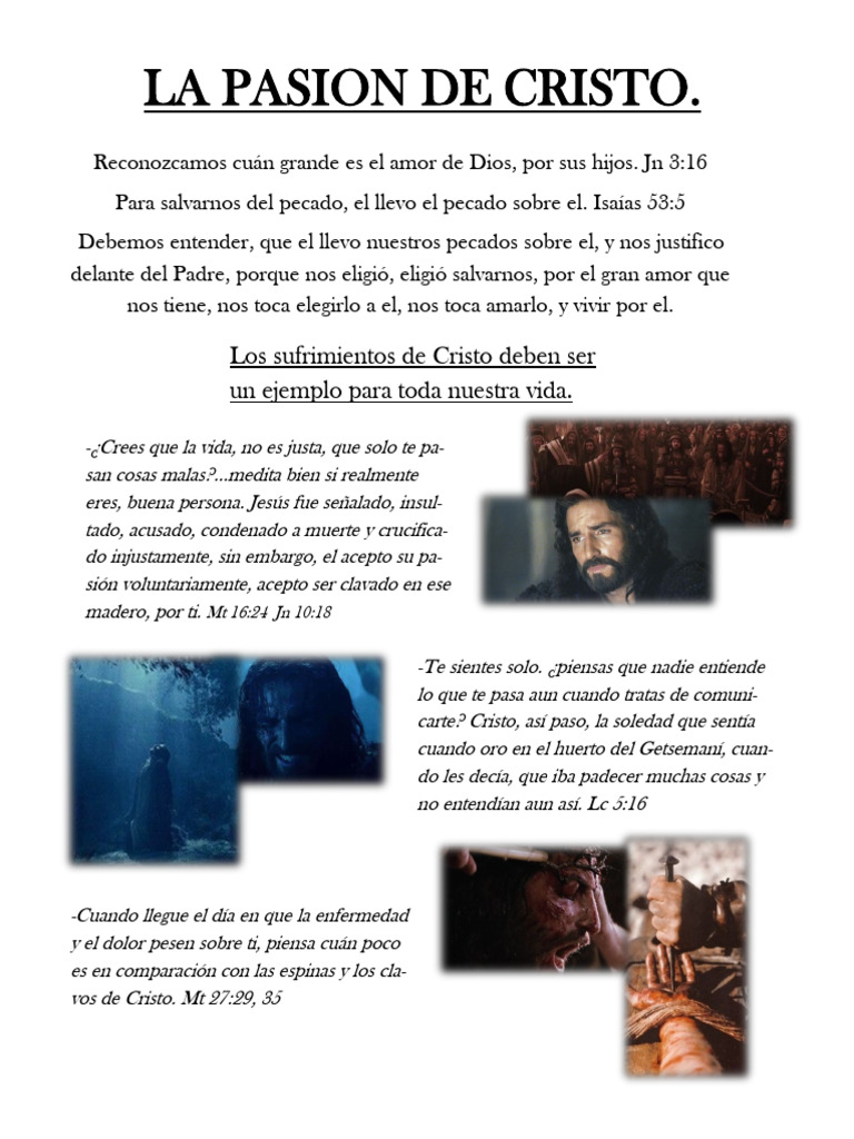 La Pasión de Cristo: Amor y Sacrificio | PDF | Jesús | Pecado