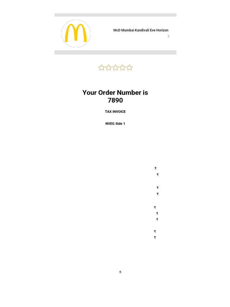 McDonald's Mumbai Invoice #004102600004040 | PDF