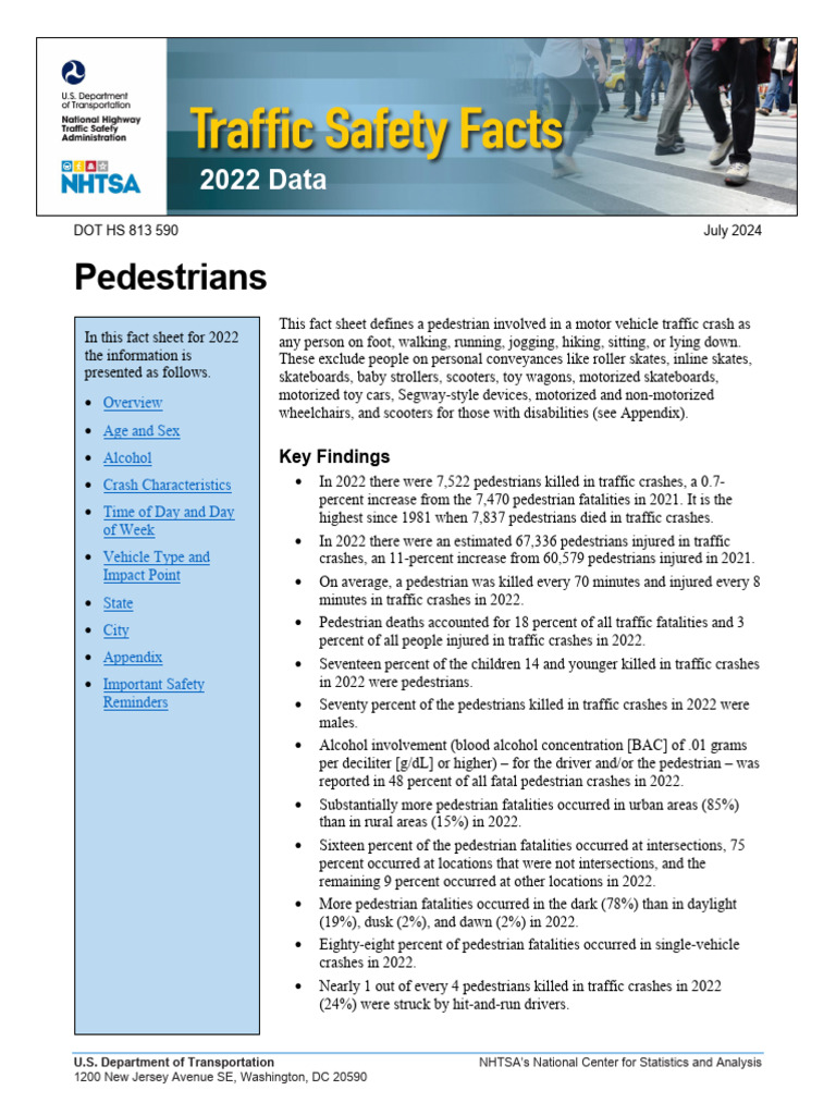 2022 Pedestrian Safety Statistics | PDF | Traffic Collision | Pedestrian