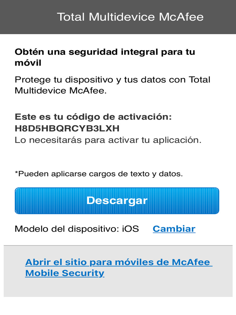 Descargar McAfee Mobile Security | PDF