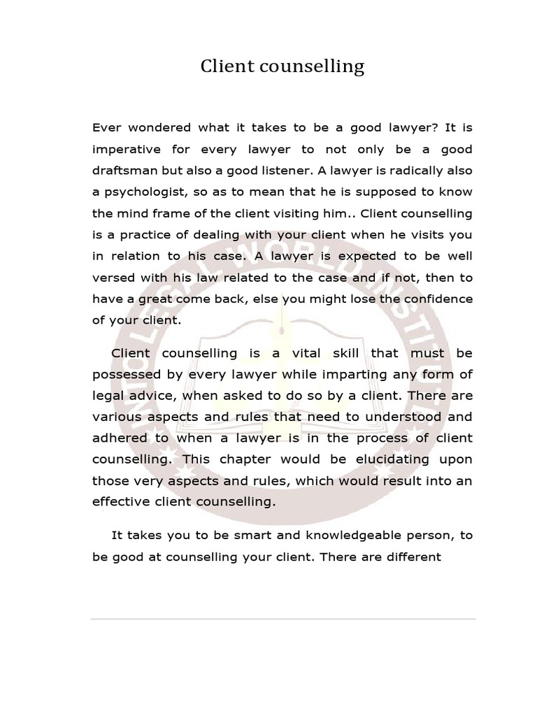 Client CounsellingCALD3 | PDF | Lawyer | Justice