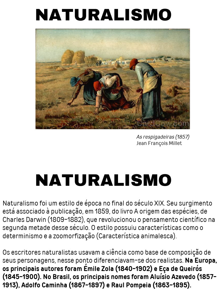 Naturalismo e suas características principais | PDF | Realismo (artes ...
