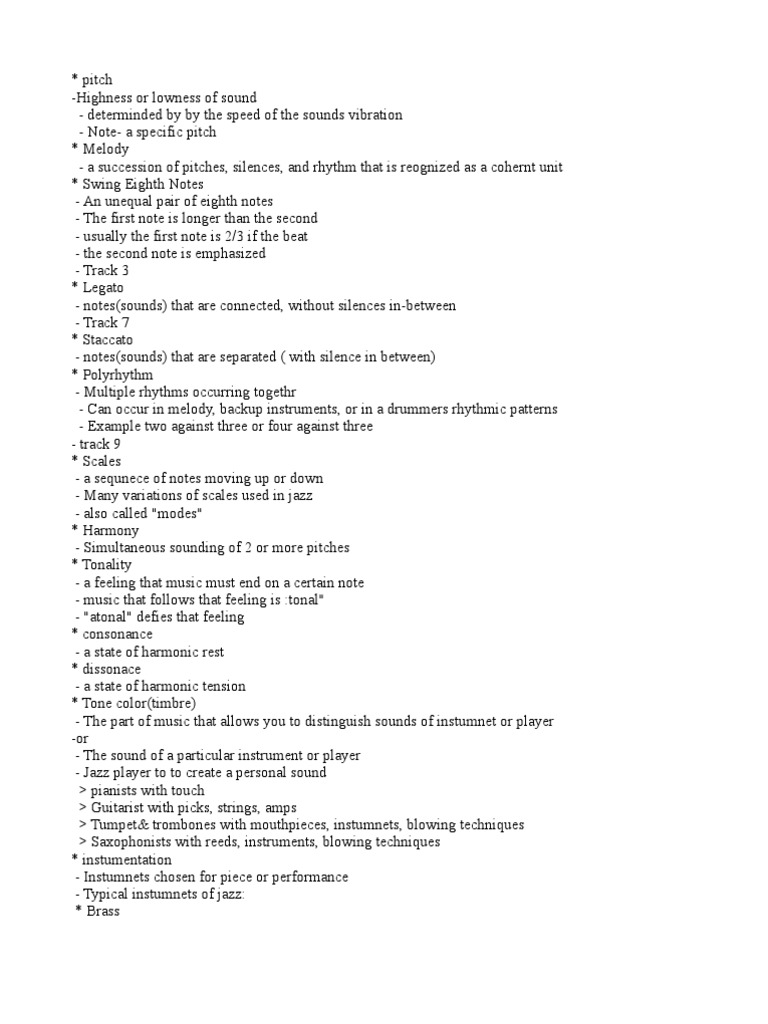 Jazz Notes | PDF | Harmony | Jazz