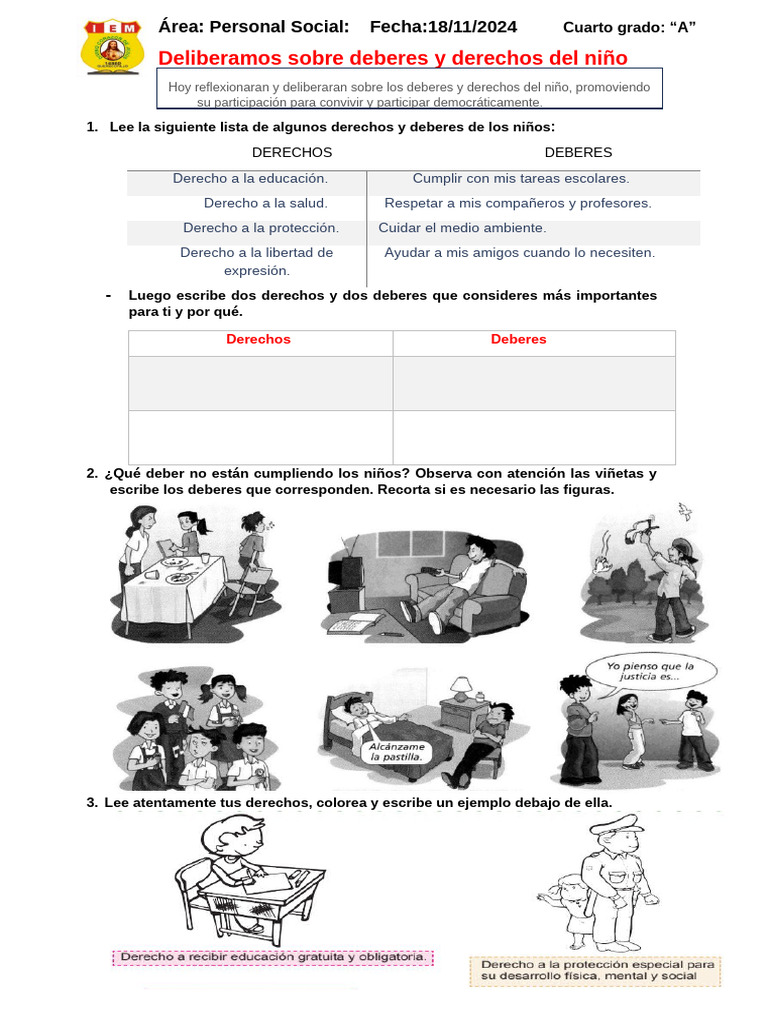Ficha de Personal Social 1 | PDF