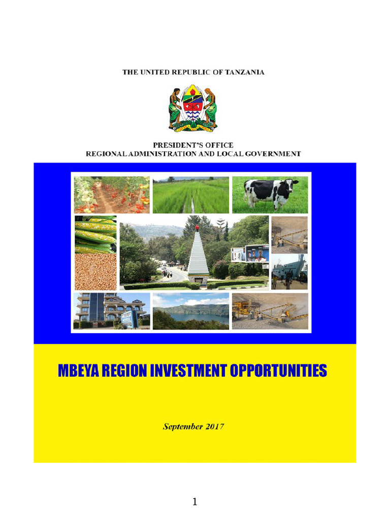 Mbeya Region Investment Opportunities | PDF | Agriculture | Crops