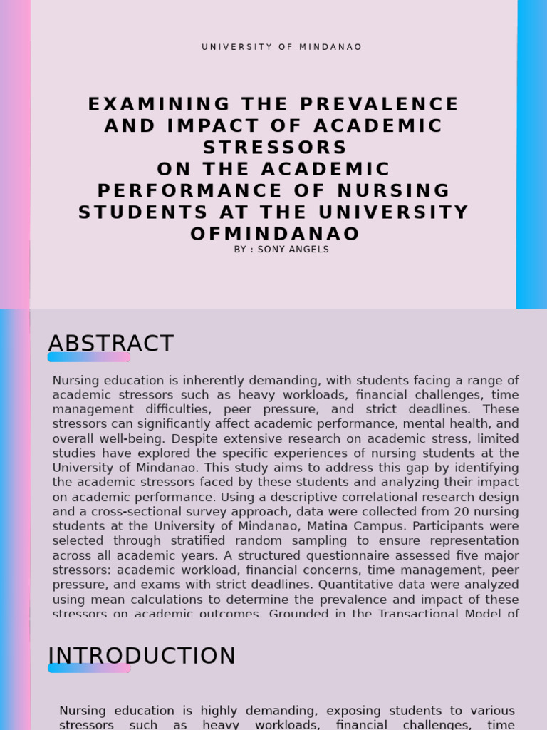 Academic Stressors in Nursing Students | PDF | Stress Management ...