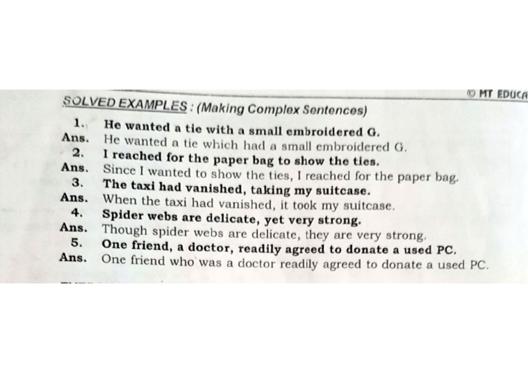 9ans - ComplexSentences | PDF