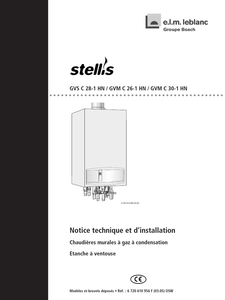 Notice d'installation chaudières gaz PDF Gaz naturel Condensation — free download