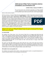 L'indice Dow Jones Della Borsa Di New York Al Massimo Storicoma Noi Prevediamo Una Imminente Crisi