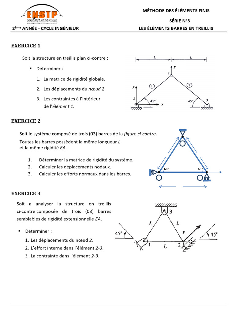 Méthode des éléments finis : Treillis | PDF | Treillis (assemblage ...