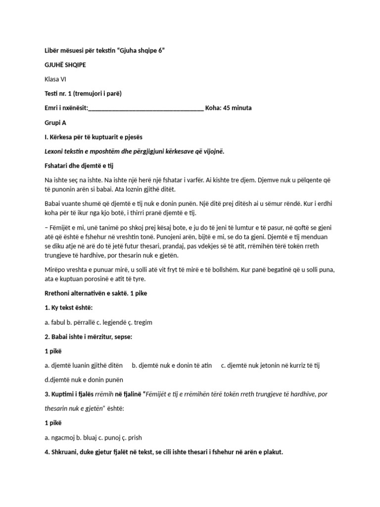 Teste Klasa e 6 | PDF