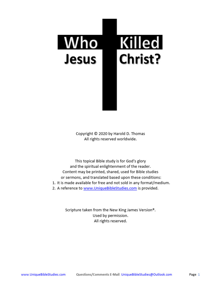Who Killed Jesus Christ Pdf God The Father Crucifixion