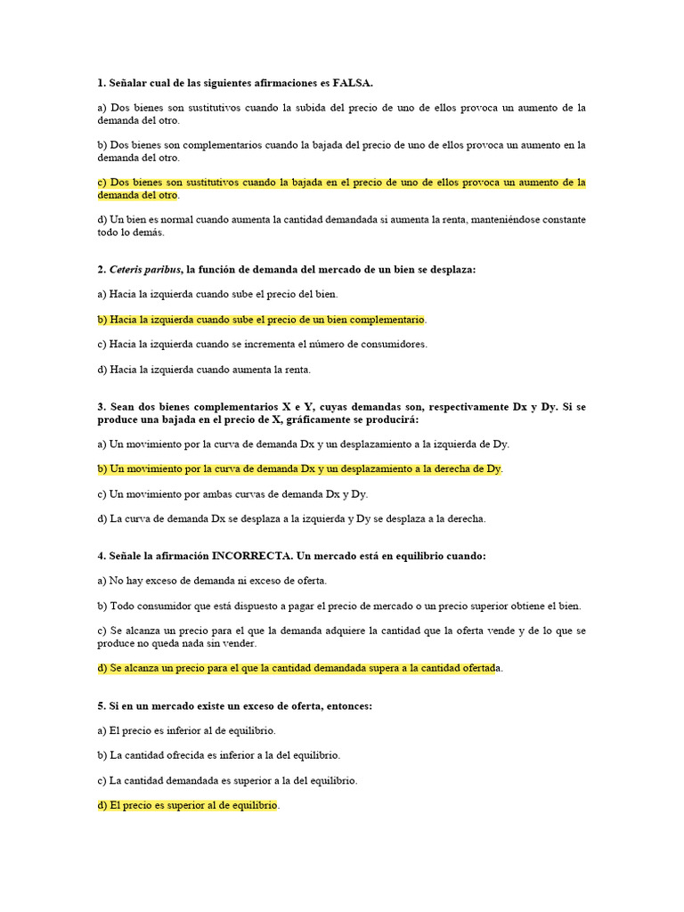 Test T-1 Eco | PDF | Oferta y demanda | Curva de demanda