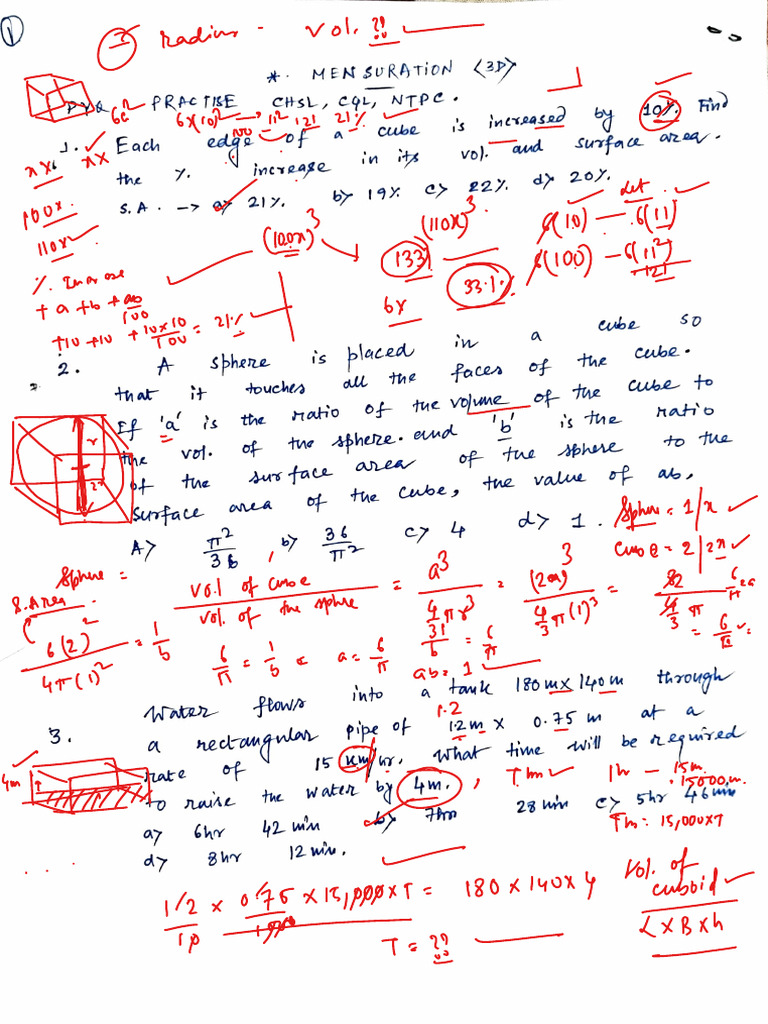 Mensuration SSC Railway Pyq | PDF | Euclidean Geometry | Geometric Shapes