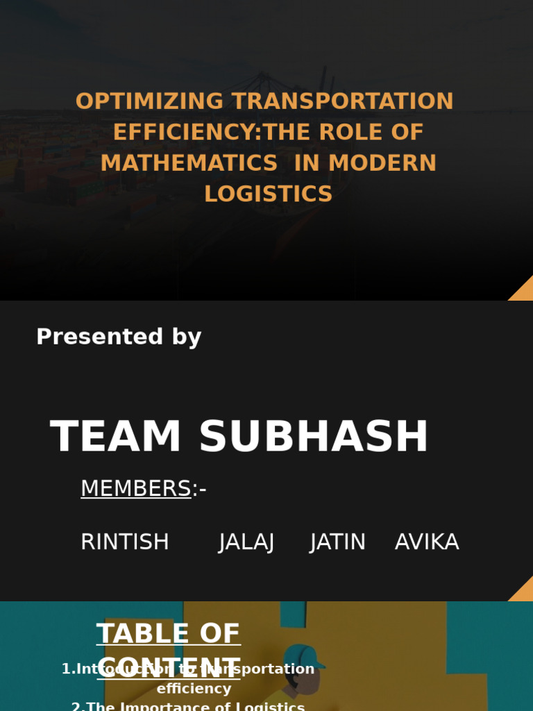 Math in Transportation (1) (1) (Autosaved) | PDF | Logistics ...