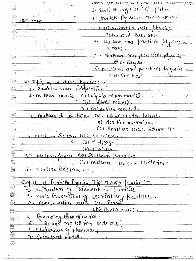 2014 Nuclear Particle Class Notes | PDF
