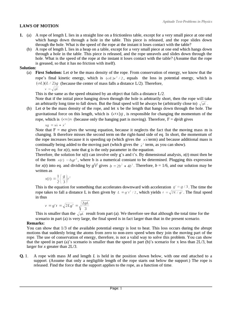Physics Problems on Motion and Forces | PDF | Force | Friction