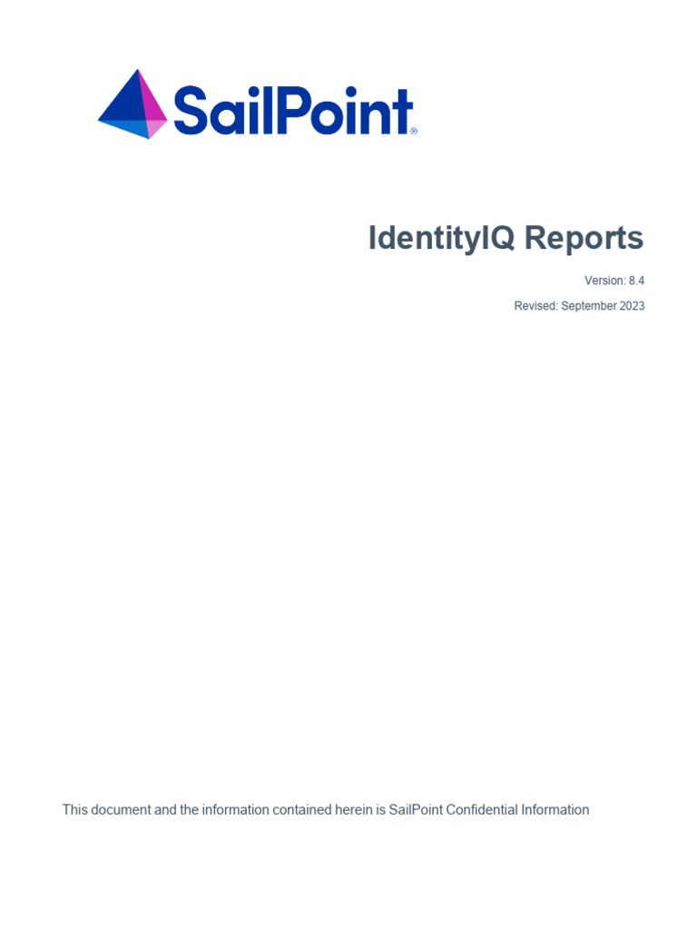 8.4 IdentityIQ Reports | PDF | Comma Separated Values | Software