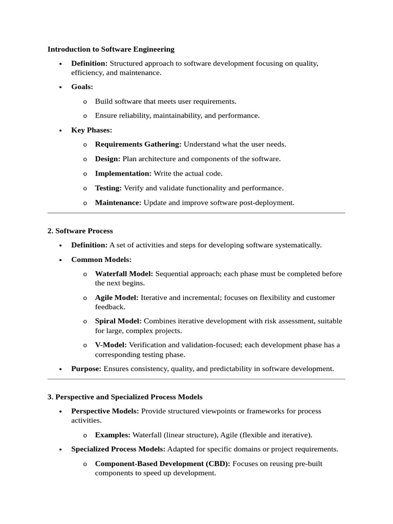 Sepm Shortnotes | PDF | Software Testing | Software Development Process