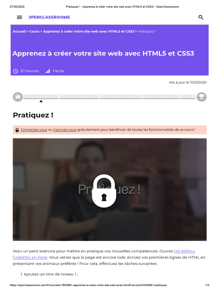 Créez votre site web avec HTML5/CSS3 | PDF | HTML5 | Internet