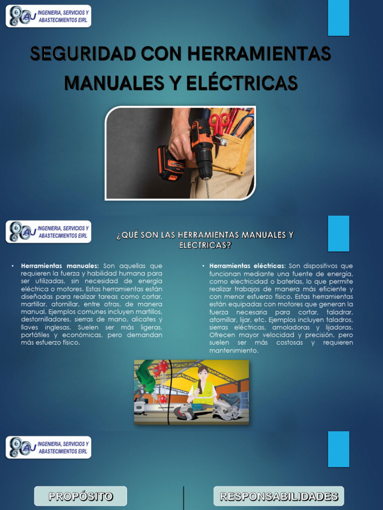 Herramientas Manuales y Eléctricas: Guía de Uso y Seguridad | PDF ...