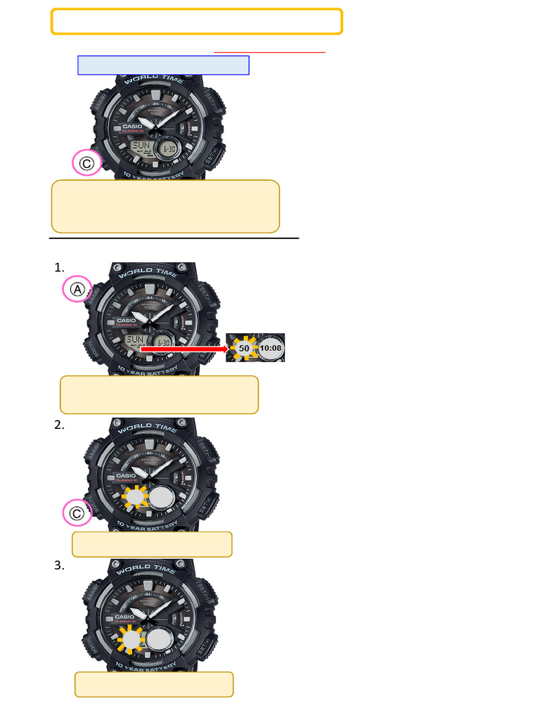 Casio Module 5479 Time Setting Guide | PDF