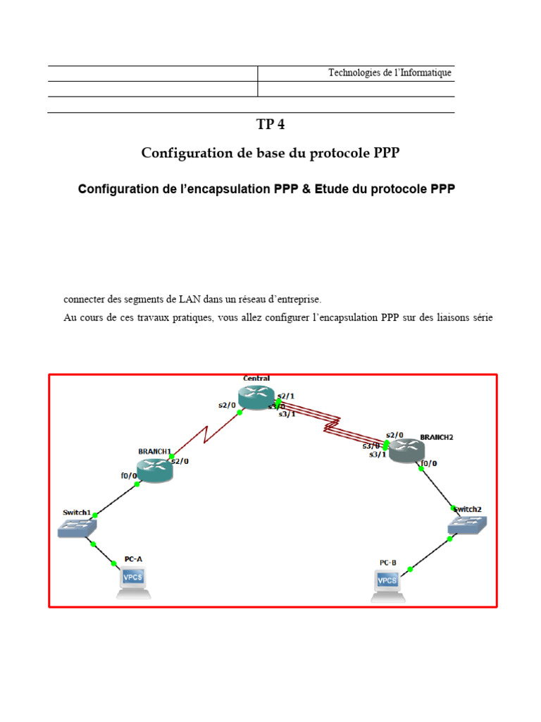 Configuration du protocole PPP en TP | PDF | Adresse IP | Protocoles ...