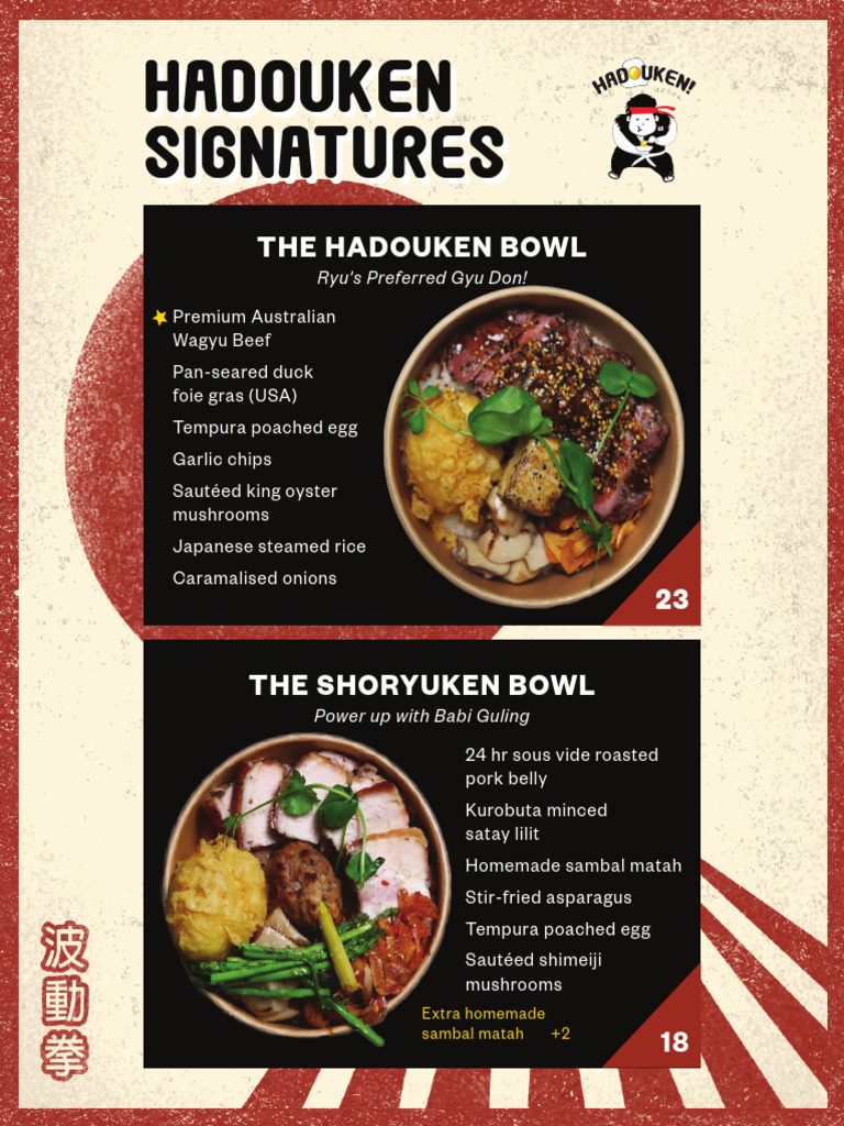 Hadouken Menu | PDF | Salad | Japanese Cuisine