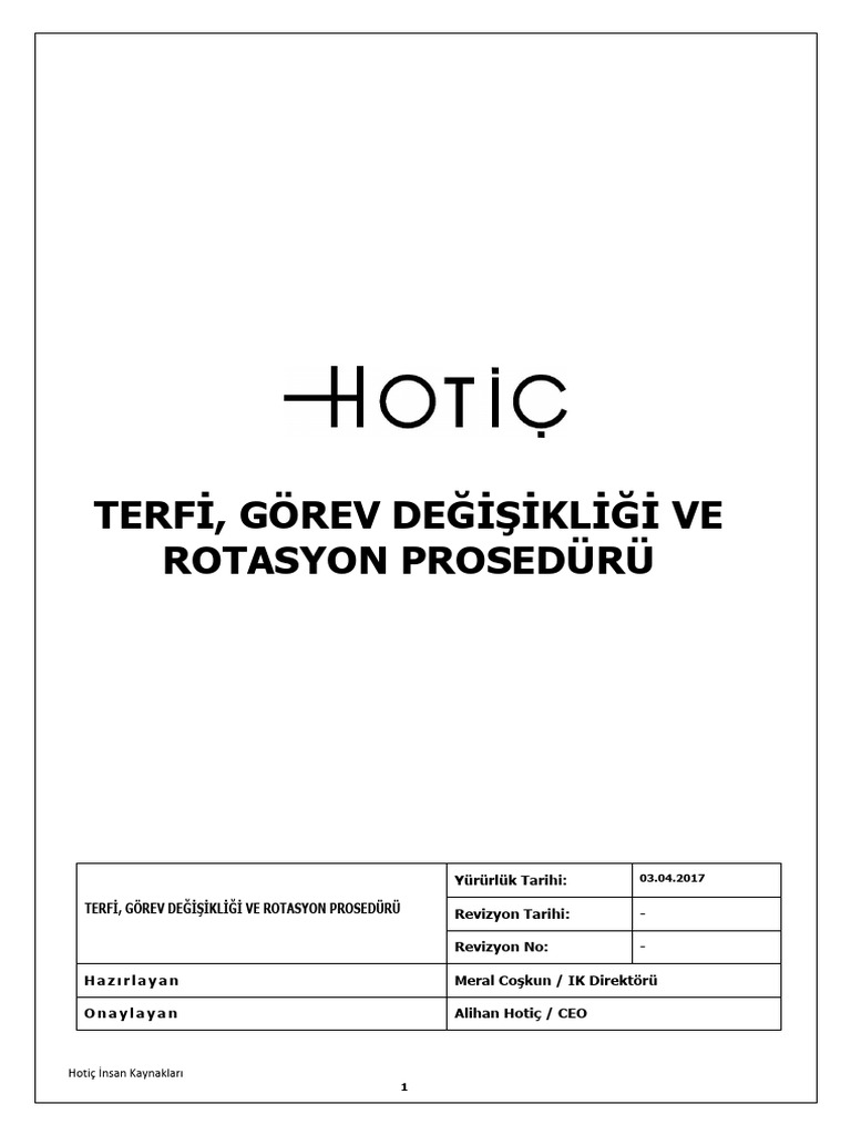 Terfi, Gorev DegiSikligi Ve Rotasyon Proseduru | PDF