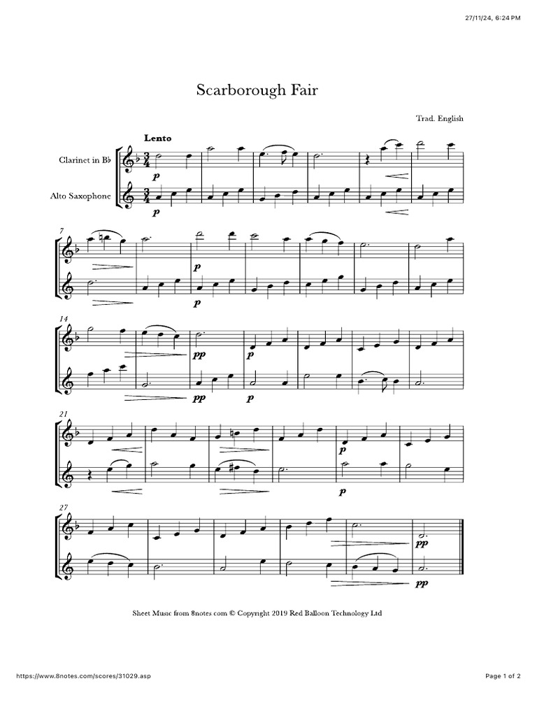 Scarborough Fair Pdf