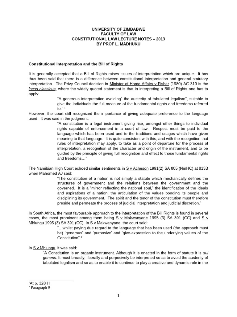 Constitutional Law Interpretation Guide | PDF | Standing (Law) | United ...