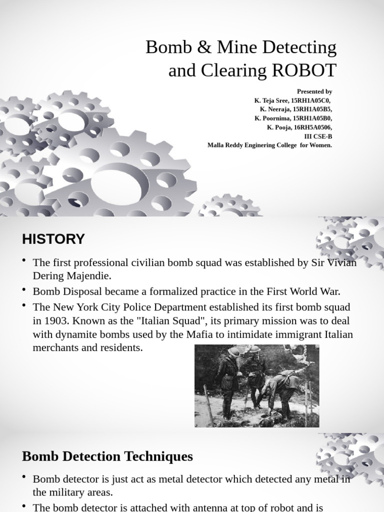 Bomb & Mine Detecting Robot Overview | PDF | Bomb Disposal | Electronics