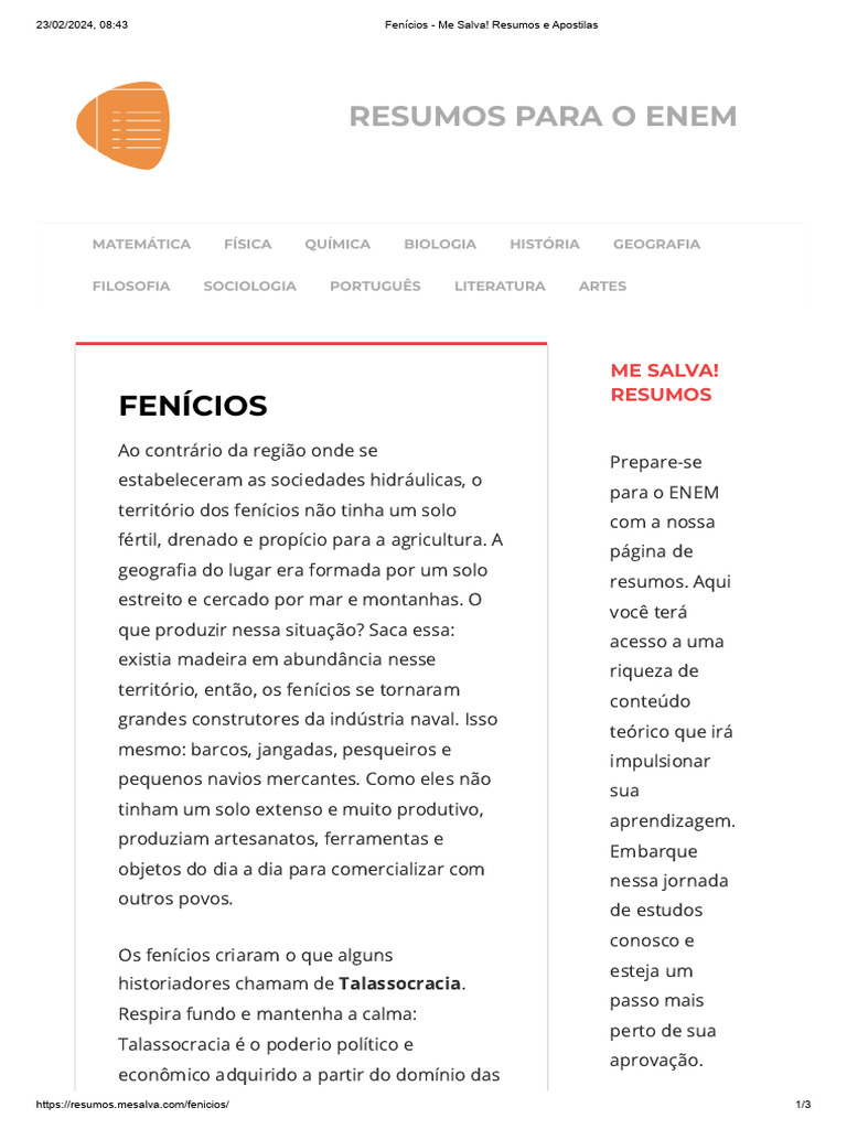 Fenícios: Comércio e Talassocracia | PDF | Fenícia | Geografia