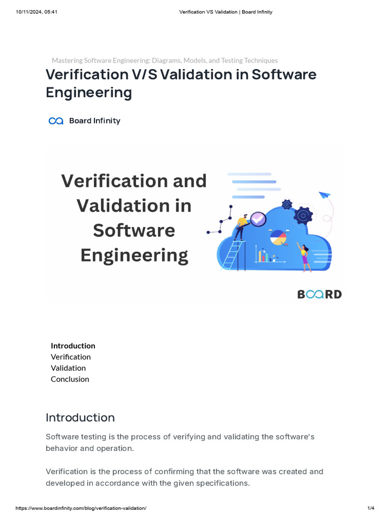 Verification vs Validation in Software Testing | PDF | Software Testing ...