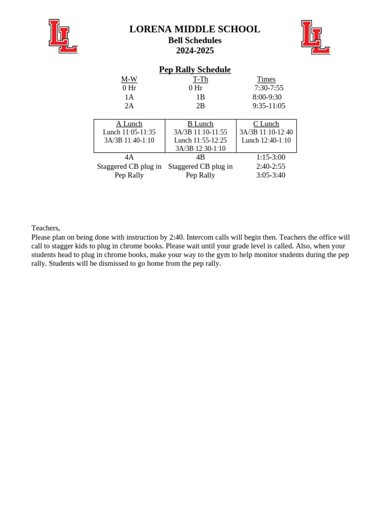 z0QYHvUBQGnuZlgsBgFA - Pep Rally Schedule 24-25 (2) 2 | PDF