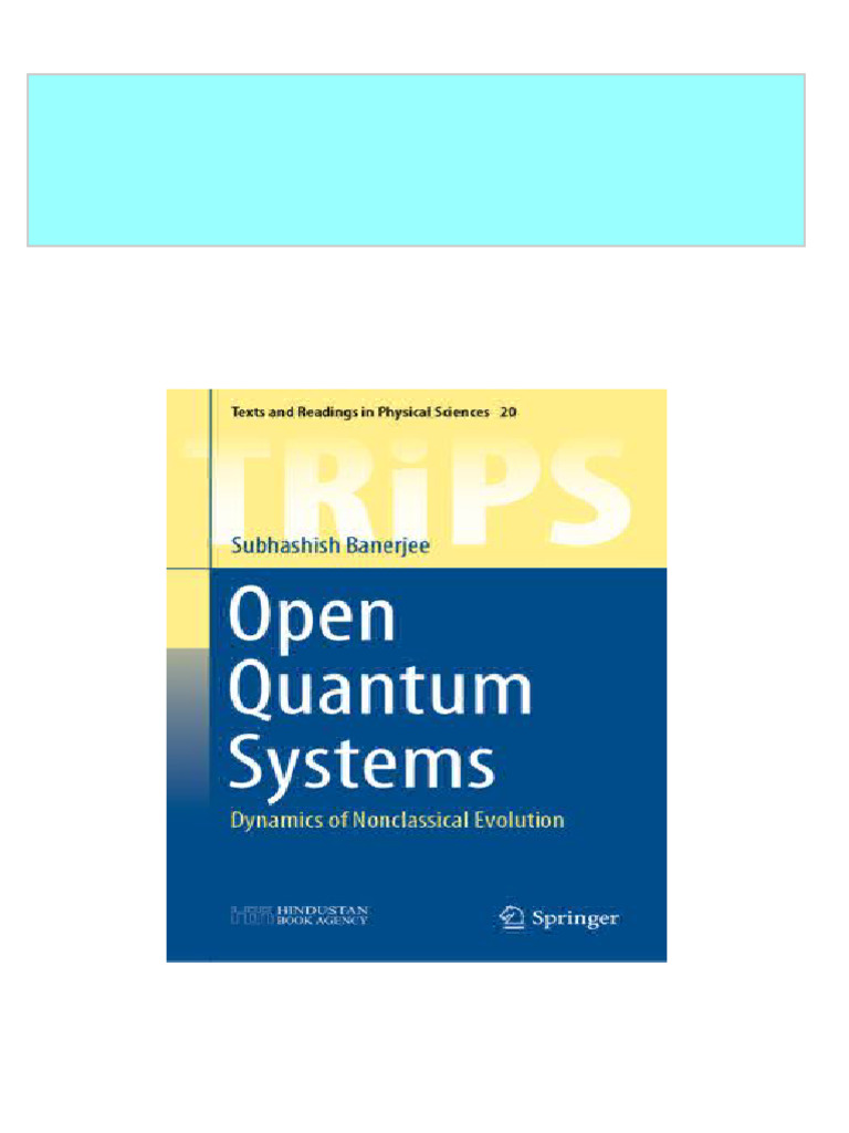 Pdf open quantum systems dynamics of nonclassical evolution subhashish