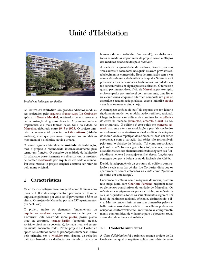 Unité d'Habitation | PDF