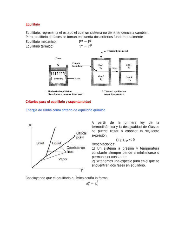 Equilibrio de Fases y Termodinámica | PDF | Equilibrio químico | Fase ...