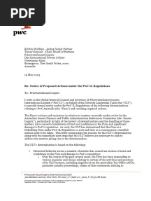 PWC - Remediation Letter 1 - 19 May 2023