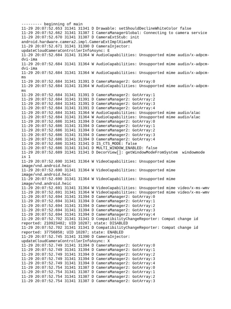 Camera and Audio Capabilities Log | PDF | Computing | Computer Architecture