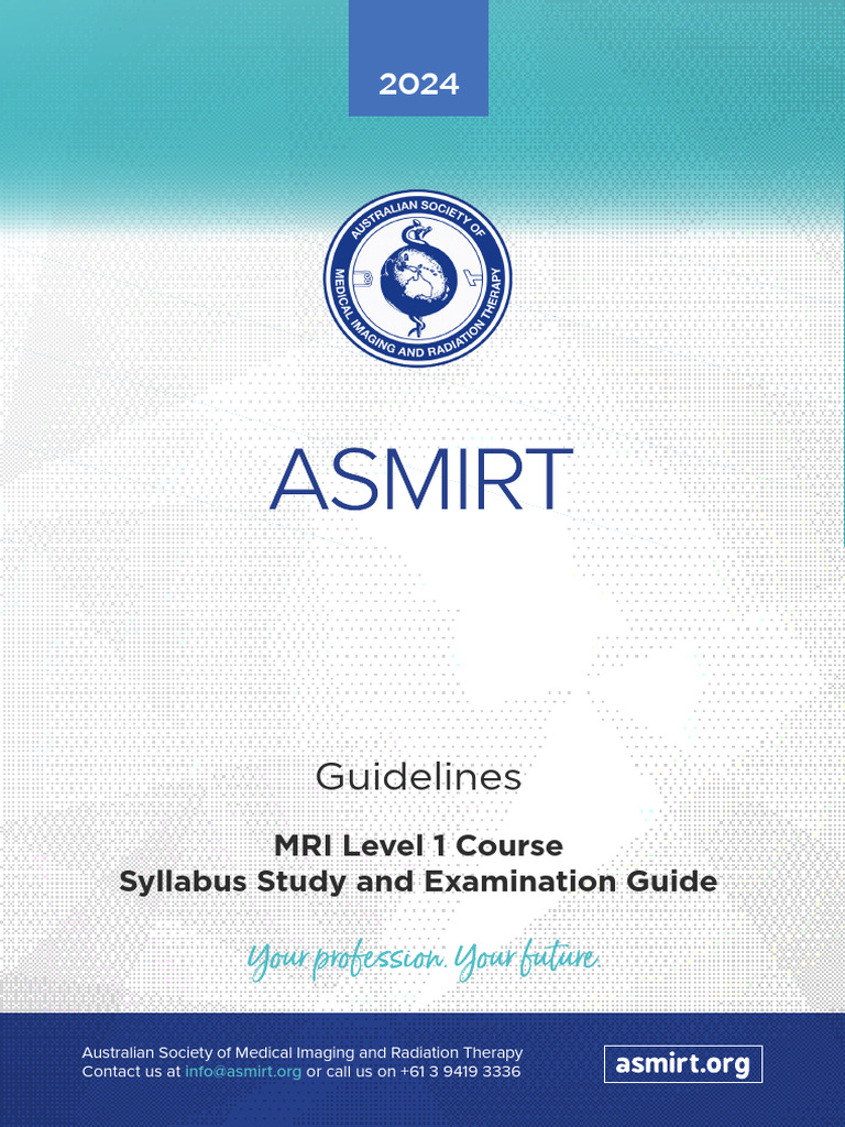 MRI Level 1 Certification Guide 2024 | PDF | Magnetic Resonance Imaging ...