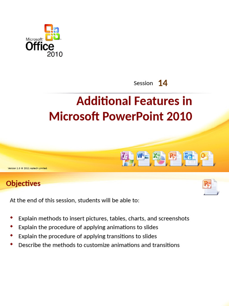 PowerPoint 2010: Advanced Features | PDF | Microsoft Power Point ...