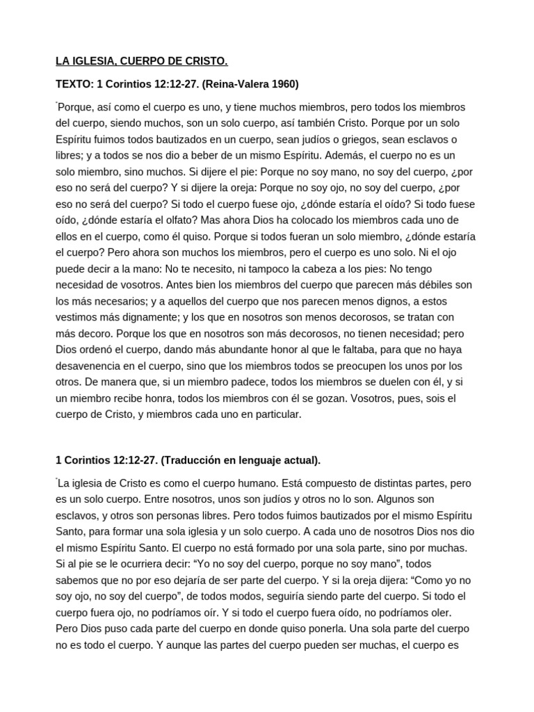 La Iglesia como Cuerpo de Cristo | PDF | Cristo (título) | Salvación