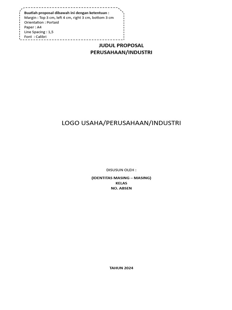 Proposal Usaha Tahun 2024 | PDF