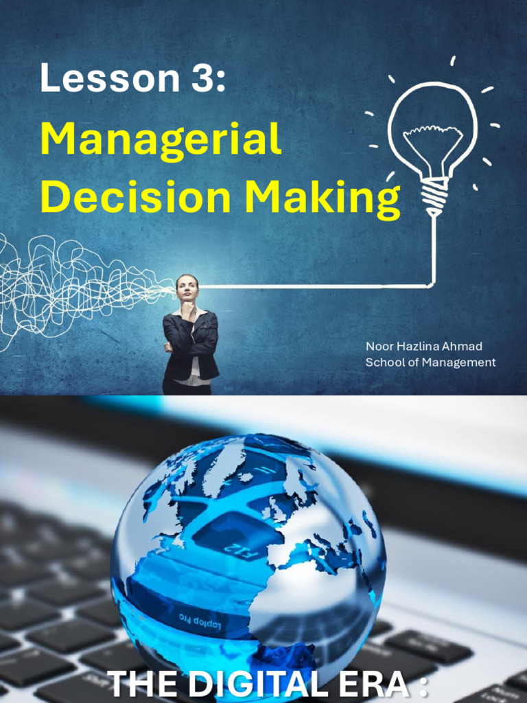 Lesson 3 - Managerial Decision Making 2024 | PDF | Analytics | Decision ...