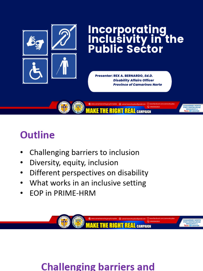 Incorporating Inclusivity in The Public Sector - v2 | PDF | Disability ...