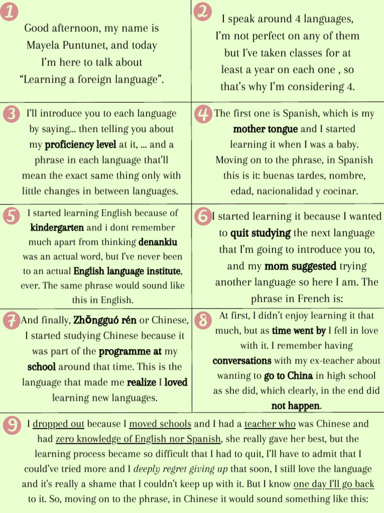 My Journey Learning Four Languages | PDF | Linguistics | Human ...