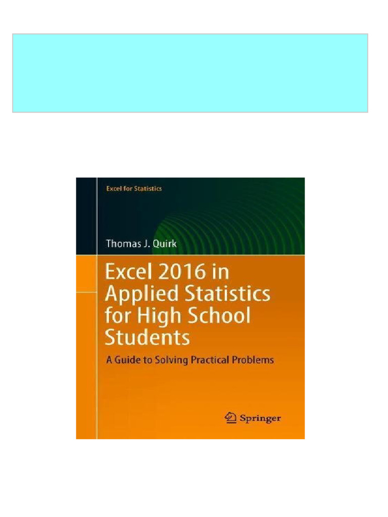 Full excel 2016 in applied statistics for high school students a guide