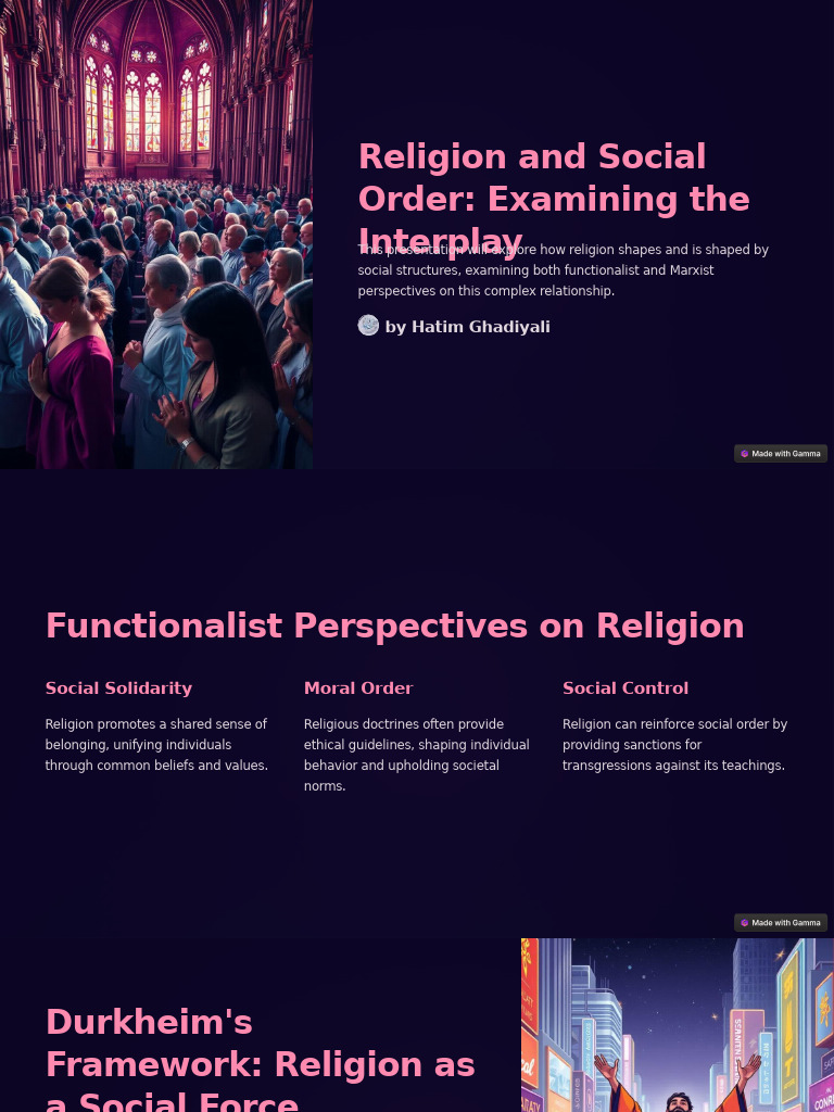 Religion's Role in Social Order Dynamics | PDF | Émile Durkheim | Rituals